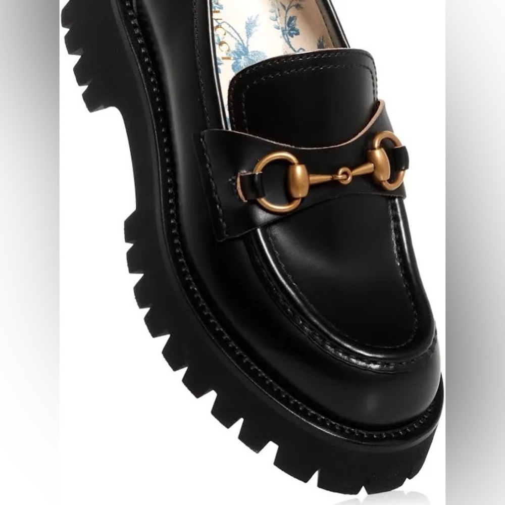 Authentic Gucci Lug Sole Horsebit Loafer